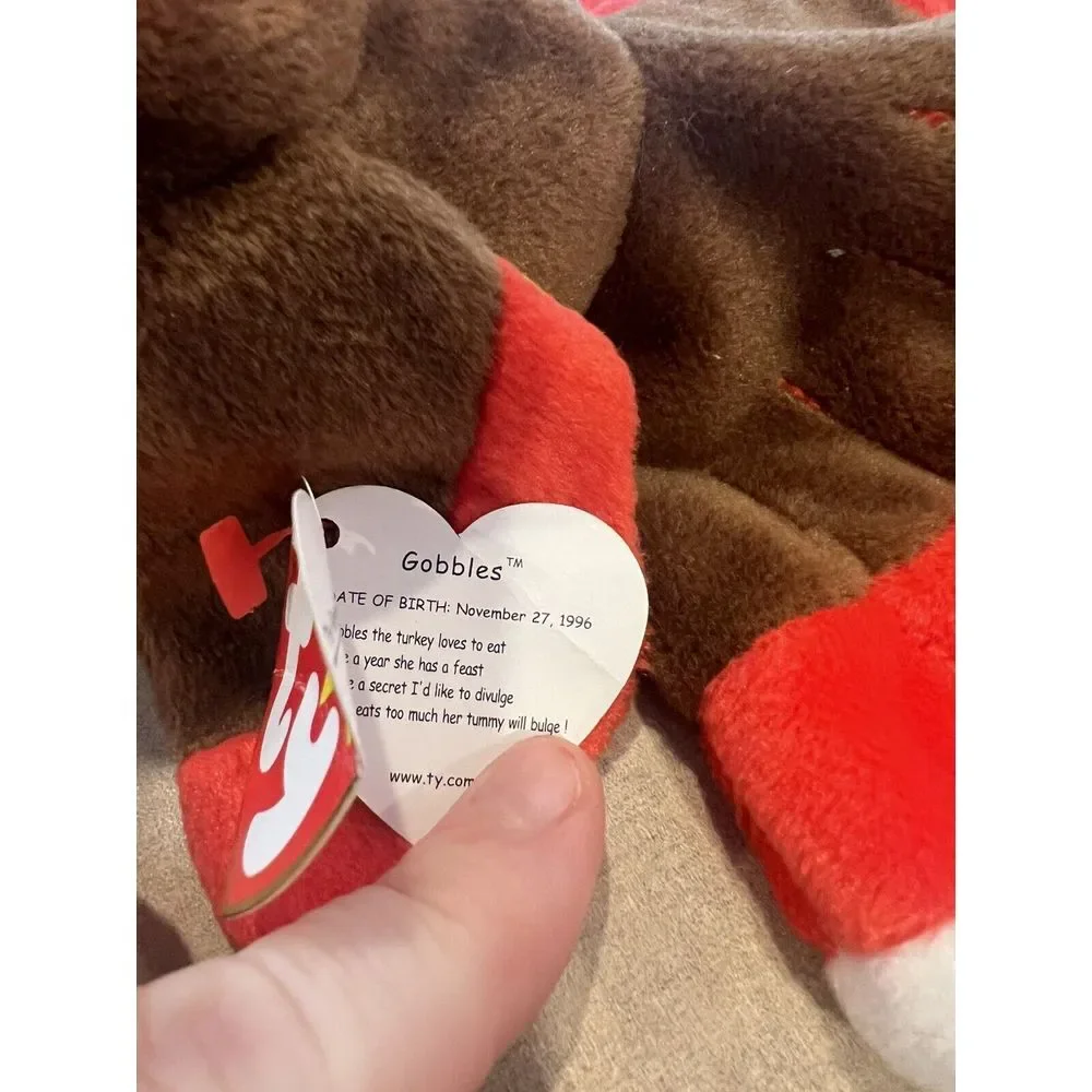 TY Beanie Baby Gobbles the Turkey 1996 Thanksgiving Turkey Mint Condition